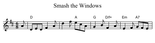 Smash the Windows - staff notation