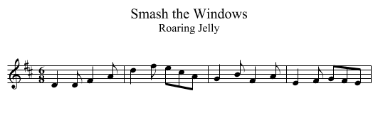 Smash the Windows - staff notation