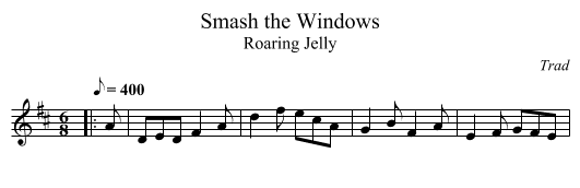 Smash the Windows - staff notation
