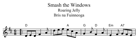 Smash the Windows - staff notation