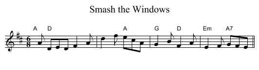 Smash the Windows - staff notation