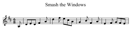 Smash the Windows - staff notation