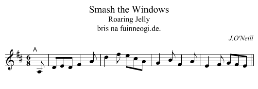 Smash the Windows - staff notation