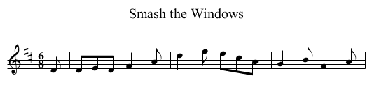 Smash the Windows - staff notation