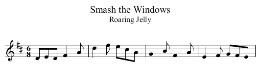 Smash the Windows - staff notation