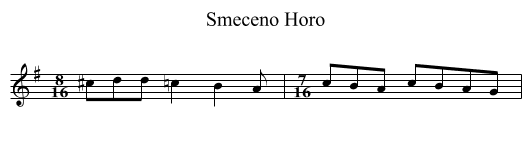 Smeceno Horo - staff notation