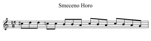 Smeceno Horo - staff notation