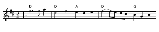Smed Jens vals - staff notation