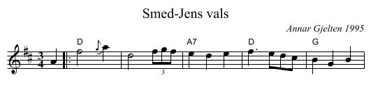 Smed-Jens vals - staff notation