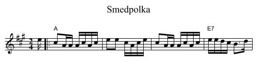Smedpolka - staff notation
