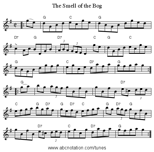 Smell of the Bog, The - staff notation