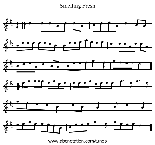 Smelling Fresh - staff notation