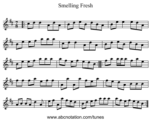Smelling Fresh - staff notation