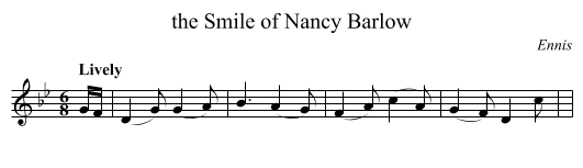 Smile of Nancy Barlow, the  - staff notation