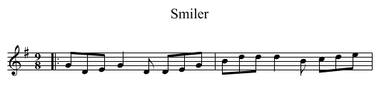Smiler - staff notation
