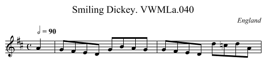 Smiling Dickey. VWMLa.040 - staff notation