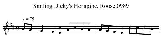 Smiling Dicky's Hornpipe. Roose.0989 - staff notation