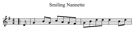 Smiling Nannette - staff notation