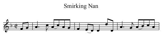 Smirking Nan - staff notation