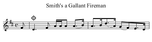 Smith's a Gallant Fireman - staff notation