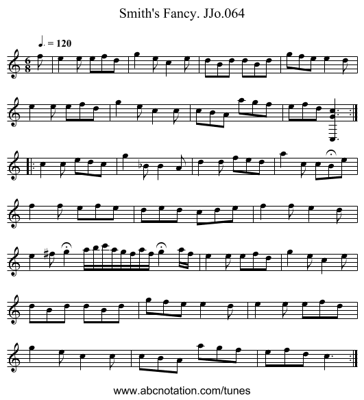 Smith's Fancy. JJo.064 - staff notation