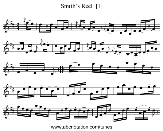 Smith’s Reel  [1] - staff notation