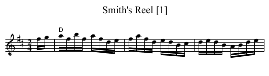 Smith's Reel [1] - staff notation