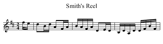 Smith's Reel - staff notation