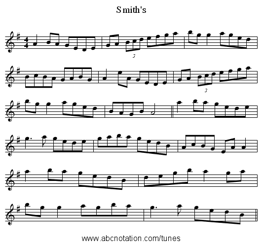 Smith's - staff notation