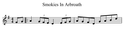 Smokies In Arbroath - staff notation