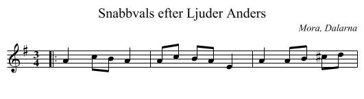 Snabbvals efter Ljuder Anders - staff notation
