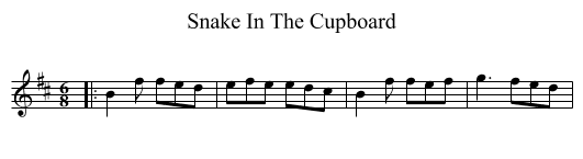 Snake In The Cupboard - staff notation