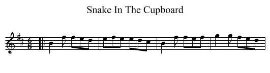 Snake In The Cupboard - staff notation