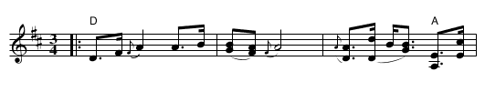 Snar å ta åt - staff notation