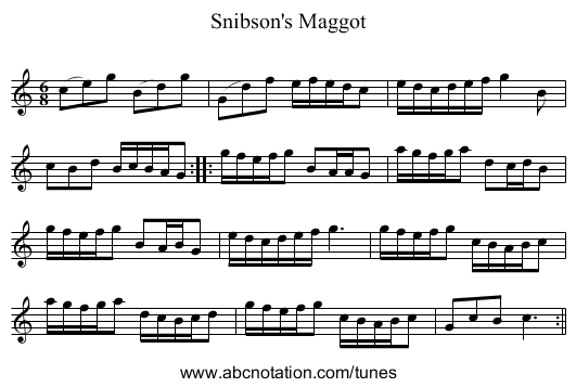 Snibson's Maggot - staff notation