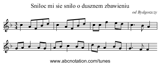 Sniloc mi sie snilo o dusznem zbawieniu - staff notation