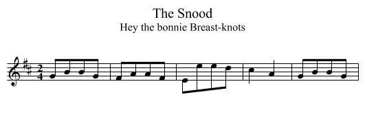 Snood, The - staff notation