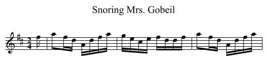 Snoring Mrs. Gobeil - staff notation