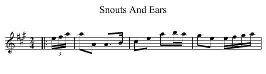 Snouts And Ears - staff notation