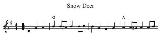 Snow Deer - staff notation