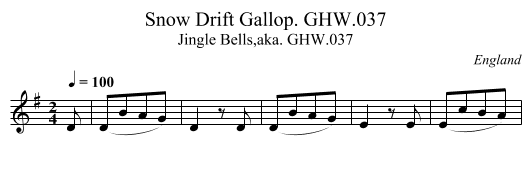 Snow Drift Gallop. GHW.037 - staff notation