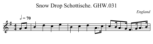Snow Drop Schottische. GHW.031 - staff notation