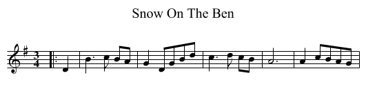 Snow On The Ben - staff notation