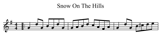 Snow On The Hills - staff notation