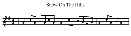 Snow On The Hills - staff notation