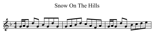 Snow On The Hills - staff notation