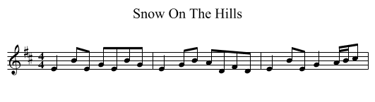 Snow On The Hills - staff notation