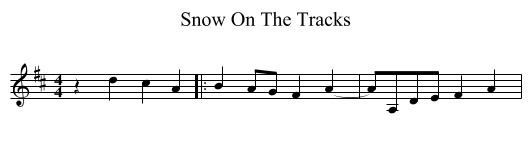 Snow On The Tracks - staff notation