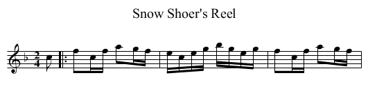Snow Shoer's Reel - staff notation