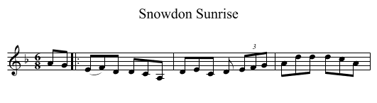 Snowdon Sunrise - staff notation